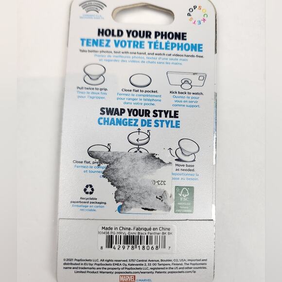 New Popsockets Marvel Black Panther Phone Grip Marvel Comics New in Pkg - Picture 5 of 6